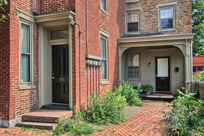 Brick entry and porch at 218 W. South St.