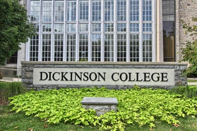 Dickinson College entrance sign
