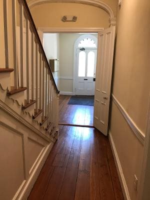 Restored foyer and staircase at 100 W. Pomfret St.